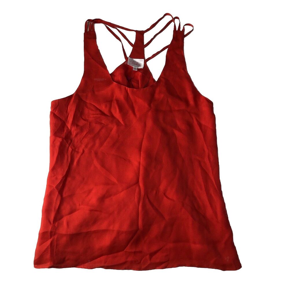 Parker Womens Silk Tank Scoop Neck Sleeveless Racerback Strappy Melon Small NWT